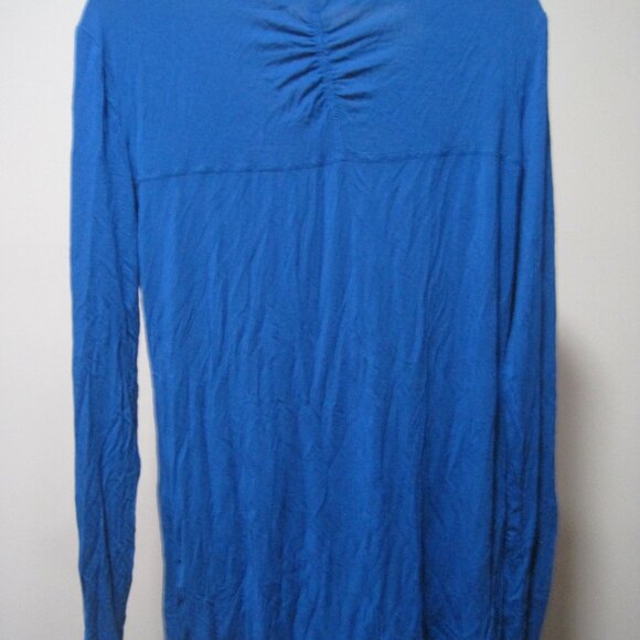 Gaiam Women Blue Turquoise/Black 1/2 Star Design Harmony Long Sleeve Yoga Tee XL - Picture 4 of 11